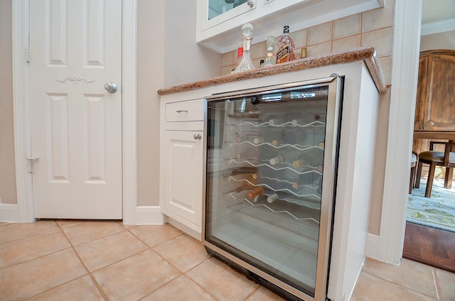 interior details with wine cooler