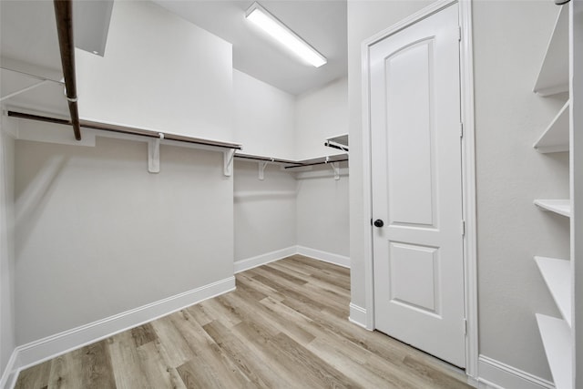 walk in closet featuring light wood-type flooring