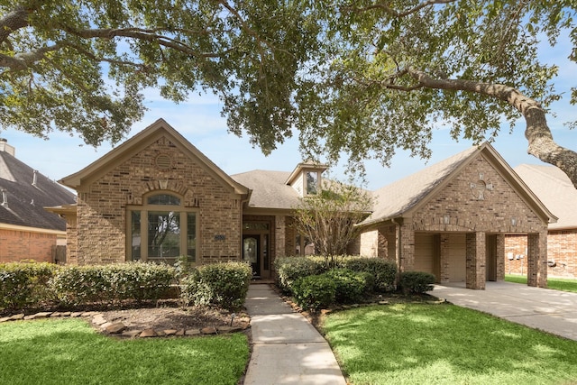 view of front of house with a front lawn