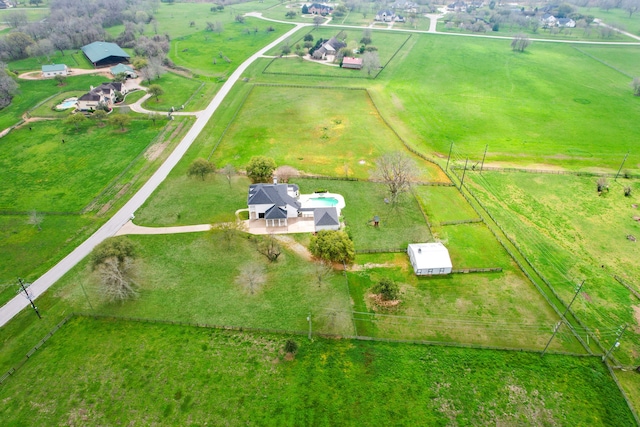 bird's eye view featuring a rural view