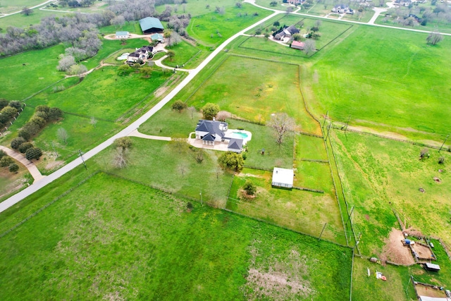 bird's eye view featuring a rural view