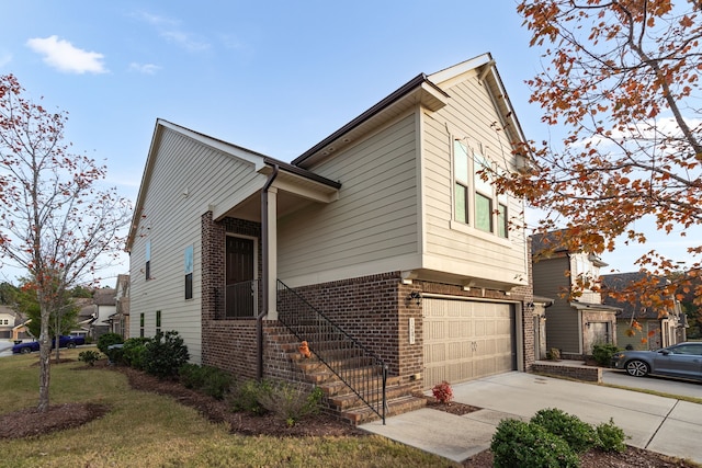 view of front of house with a garage