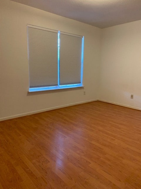 unfurnished room with light wood-type flooring