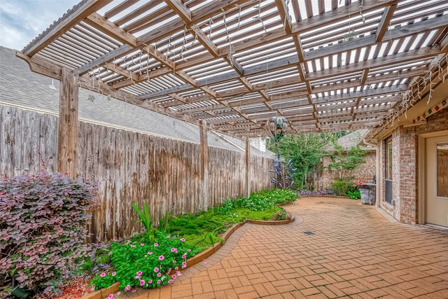 view of patio / terrace featuring a pergola