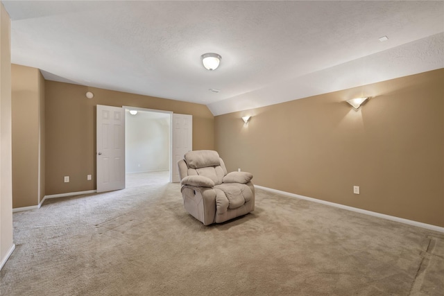 19815 Stanton Lake Dr, Cypress, TX 77433 - unfurnished room featuring light colored carpet, baseboards, vaulted ceiling, and a textured ceiling