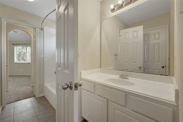 19815 Stanton Lake Dr, Cypress, TX 77433 - full bath featuring vanity, washtub / shower combination, and baseboards