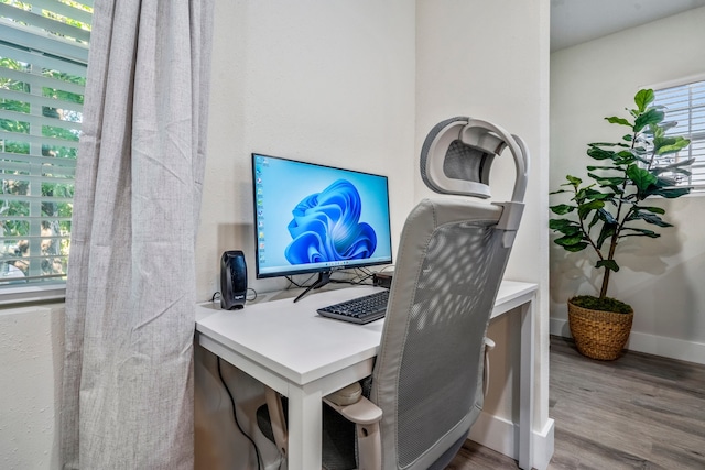 office featuring hardwood / wood-style floors