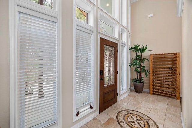 view of tiled entrance foyer