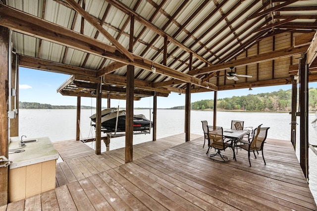 350 N Point Dr, Trinity, TX 75862 - dock area featuring boat lift and a water view