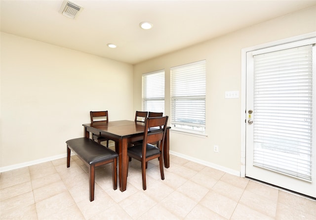 view of dining area