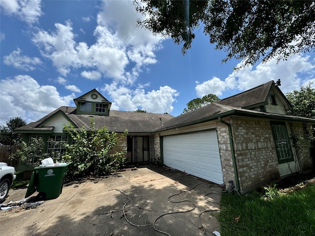 view of front of house with a garage