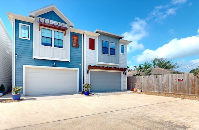 view of front of house featuring a garage