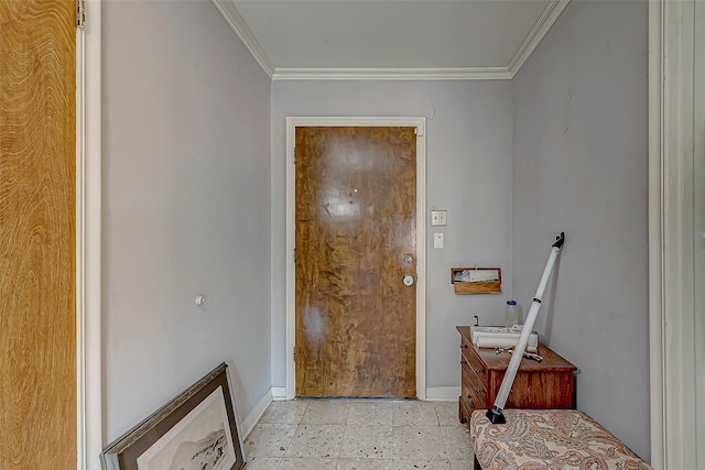 doorway with crown molding