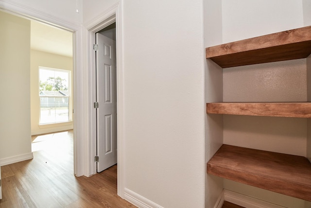 hall featuring hardwood / wood-style floors