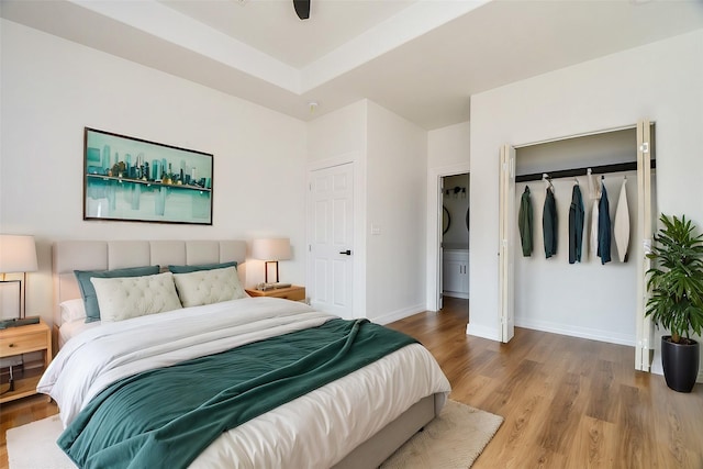 bedroom featuring wood-type flooring