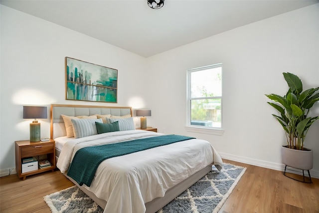 bedroom featuring light hardwood / wood-style flooring