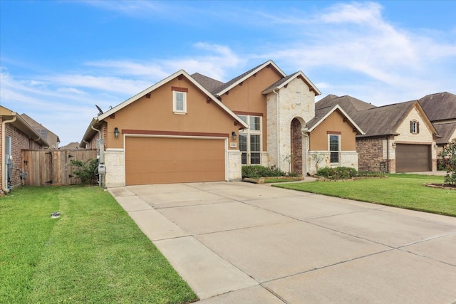 view of front of property featuring a front lawn