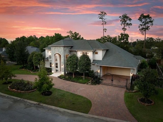 view of french country style house