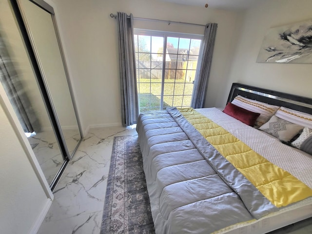 bedroom with a closet