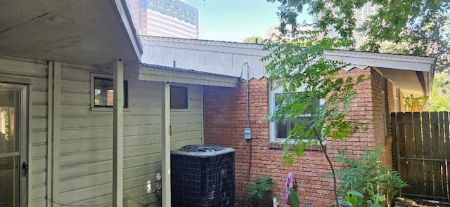 view of property exterior featuring central AC unit