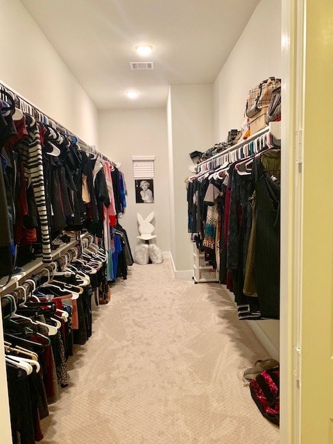 spacious closet with carpet flooring