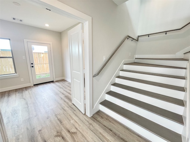 foyer entrance featuring light hardwood / wood-style floors