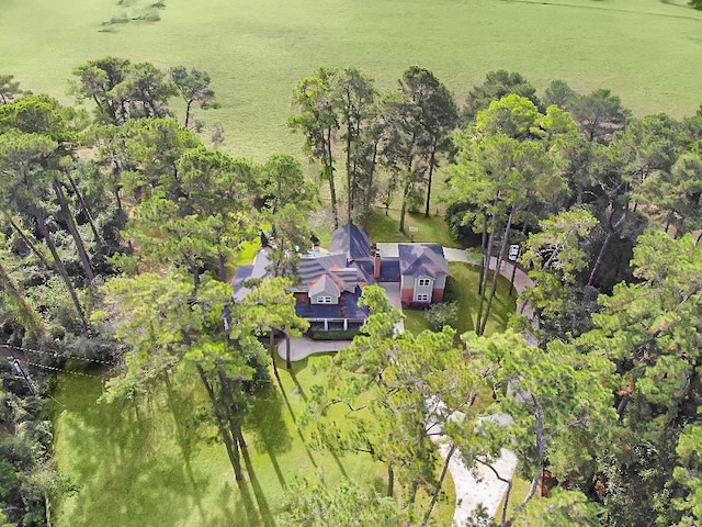 aerial view with a rural view