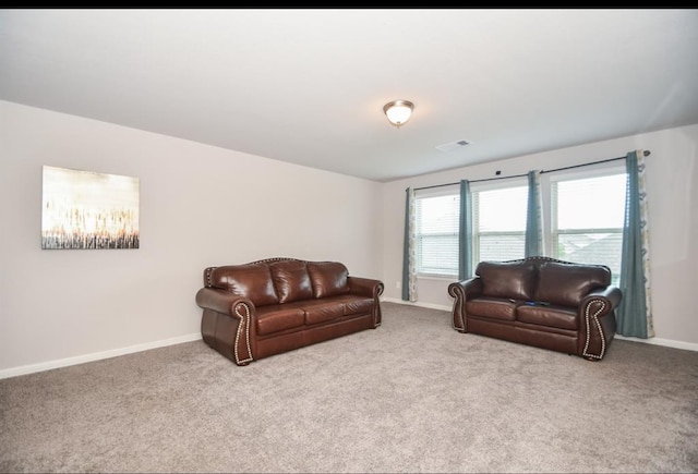 living room featuring carpet flooring