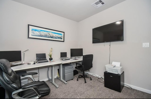 office featuring light colored carpet