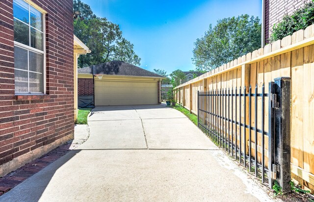 view of garage