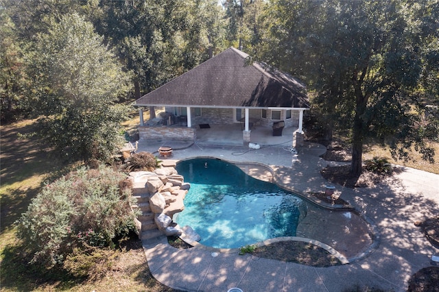 view of pool with a patio area