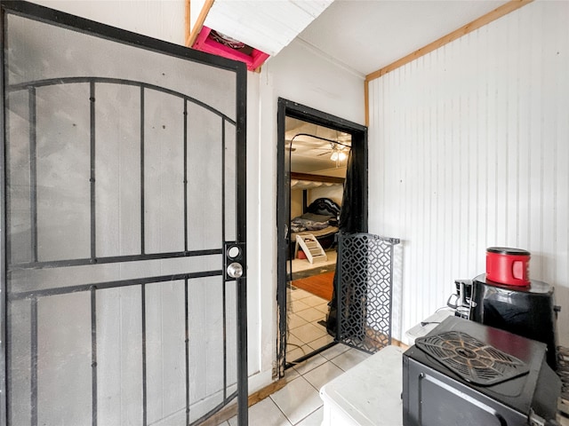 interior space with light tile patterned floors