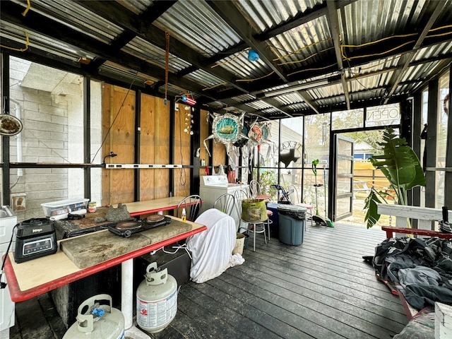 interior space featuring washing machine and dryer