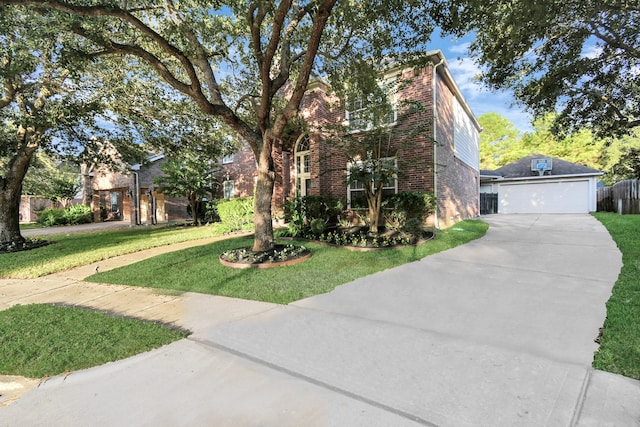 view of front of home with a front yard