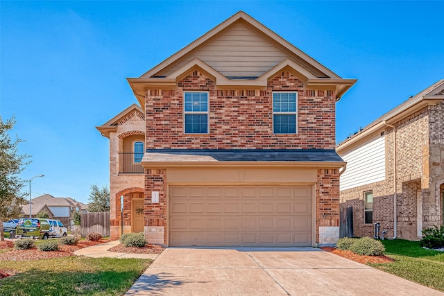 view of front property with a garage