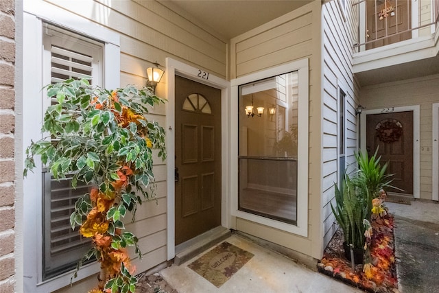 view of doorway to property