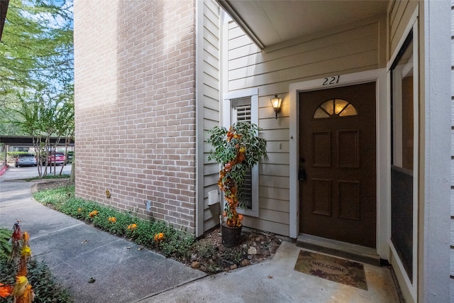 view of doorway to property