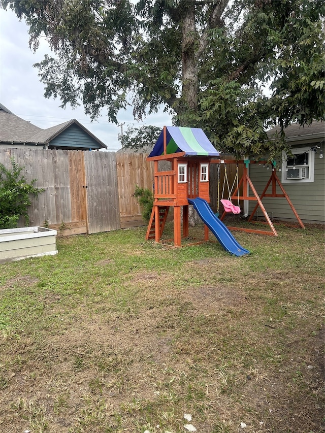 view of play area with a lawn