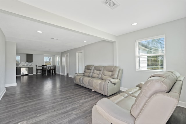 living room featuring hardwood / wood-style floors