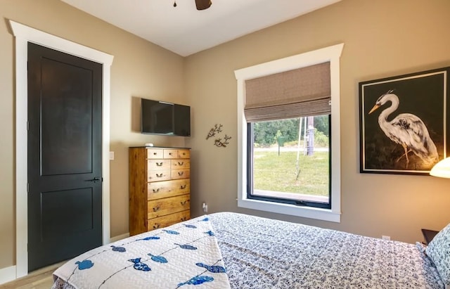 bedroom with ceiling fan