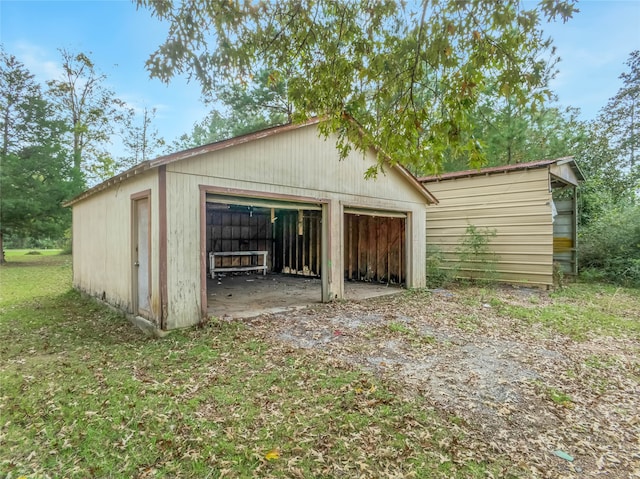 view of garage