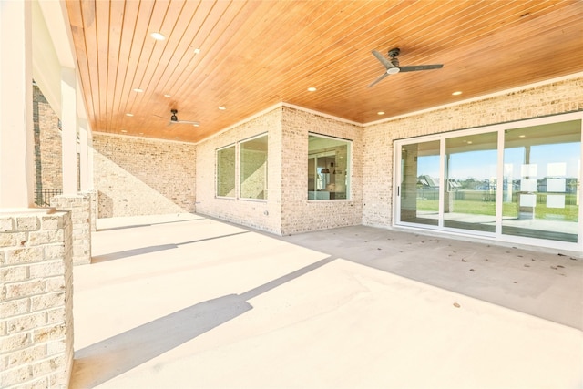 view of patio / terrace featuring ceiling fan