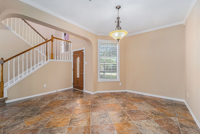 interior space with crown molding