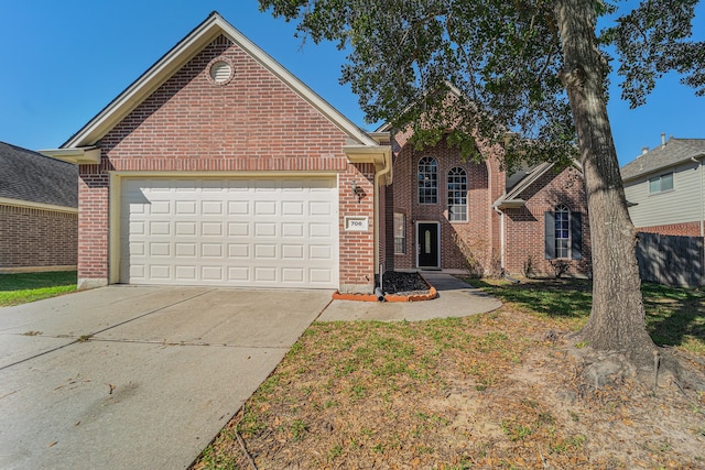 view of front property with a garage