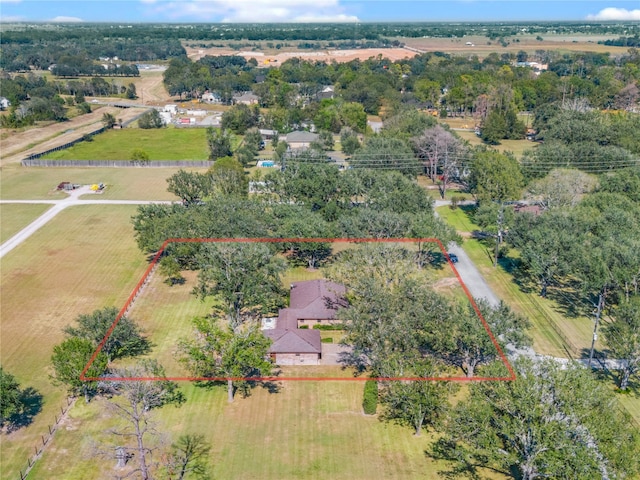 aerial view with a rural view