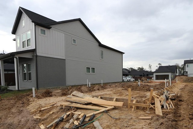 view of property exterior featuring a garage