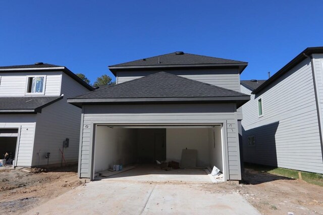 exterior space featuring a garage