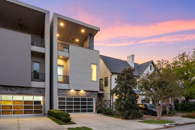 contemporary house with a garage