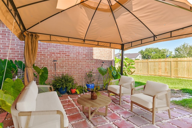 view of patio with a gazebo