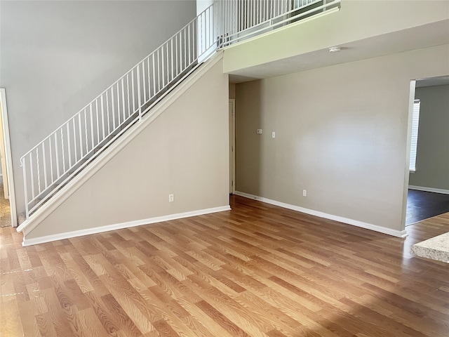 unfurnished living room featuring hardwood / wood-style floors